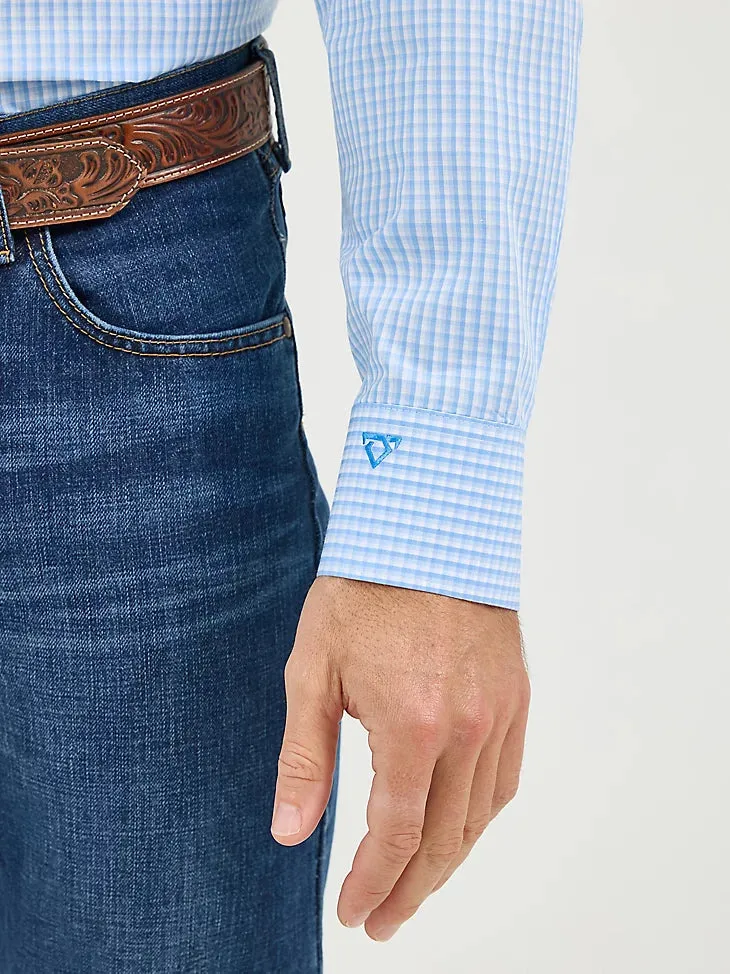 Wrangler Men's L/S Cody Johnson Button Down Shirt in Powder Check (Available in Tall Sizes) Versatile Comfort Style