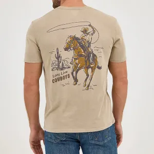 Wrangler Men's Mineral Wash Graphic Logo T-Shirt in Trenchcoat Personalized Breezy Design