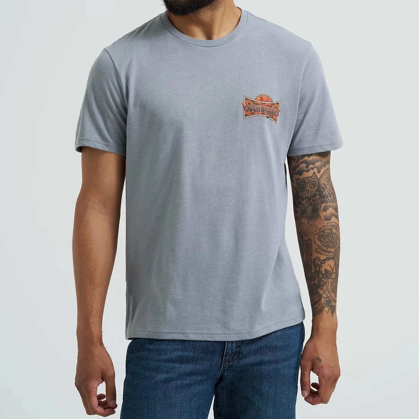 Biodegradable Textile Wrangler Men's Monument Logo Graphic T-Shirt in Grey