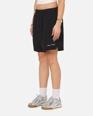 Wide Leg Silhouette Style Choice Saint Morta Scription Nylon Shorts Black