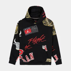 Winter Comfort product mountain adventure spirit Brooklyn Fleece All Over Print Mens Pullover Hoodie (Black/Red)