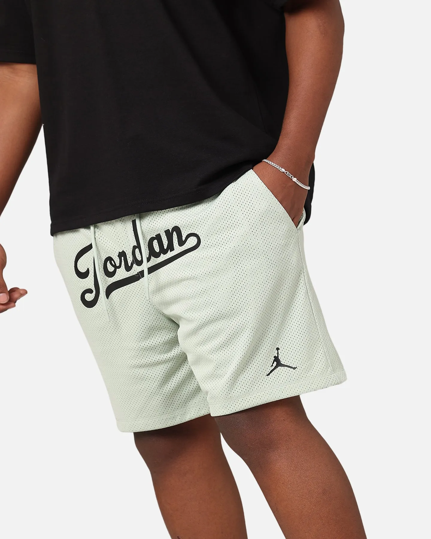 Jordan Flight MVP Statement Mesh Shorts Seafoam/Black Concert wear media industry