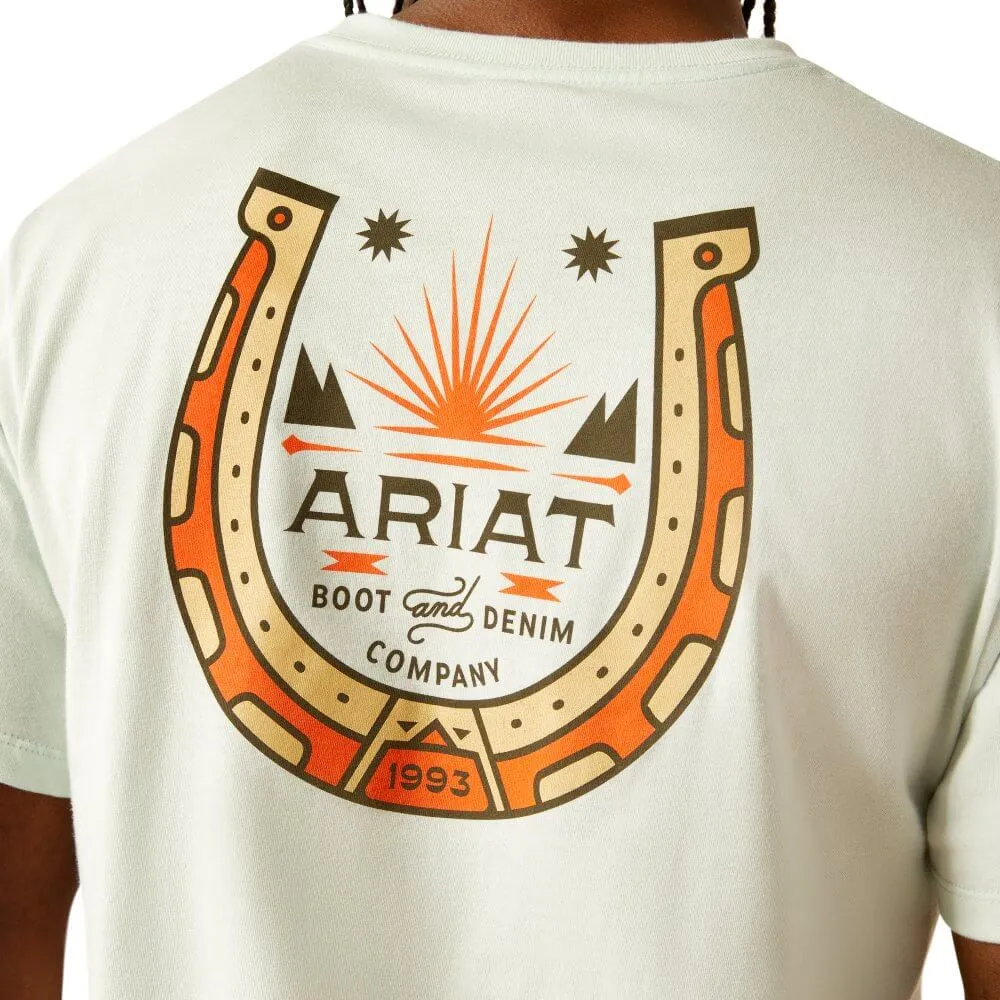 Performance Wear Stylish and Comfortable Ariat Men's Lucky Shoe Crew Neck T-Shirt in Glacier
