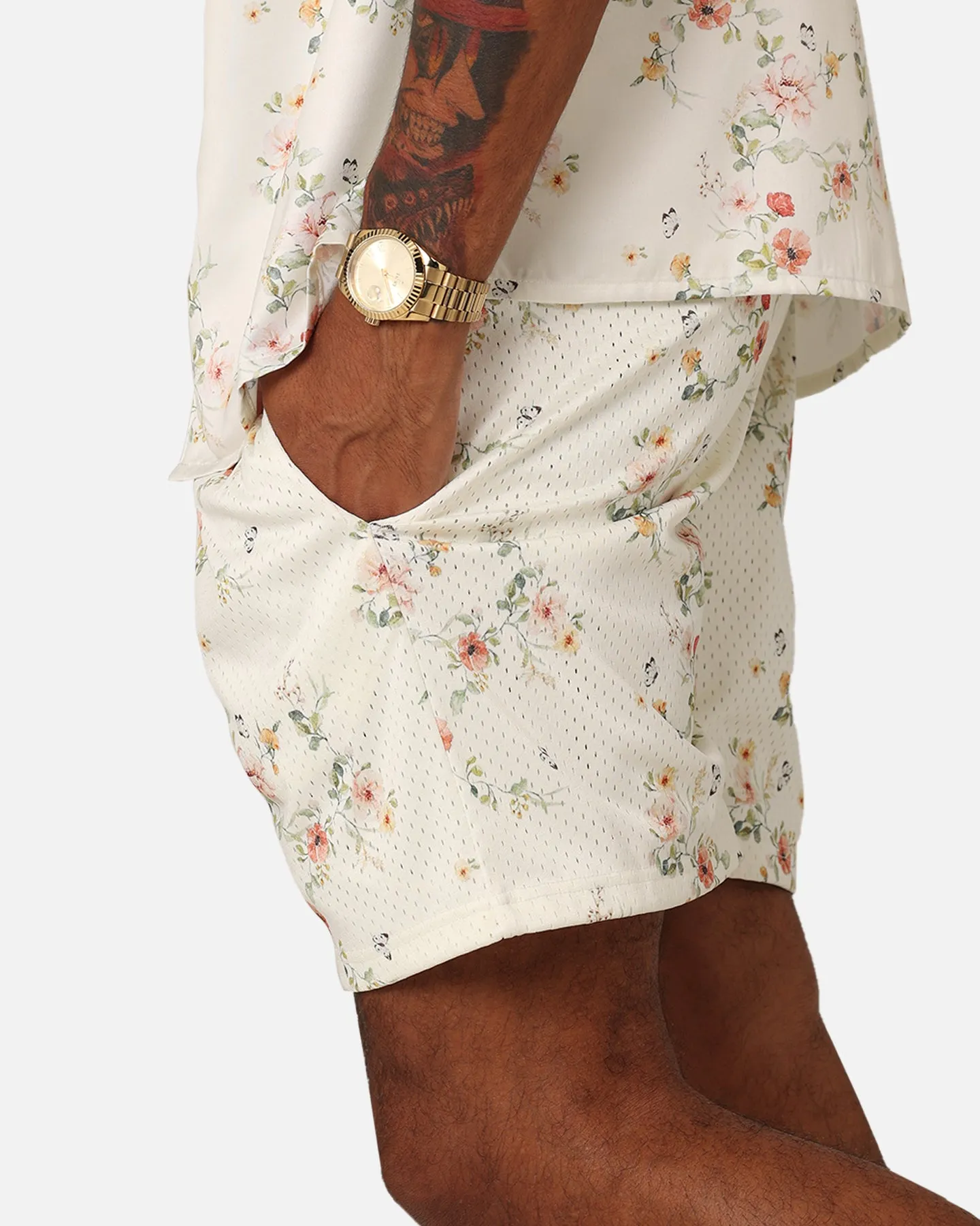 XXIII Anthony Mesh Shorts Cream/Red/White men's fashion Tactical Storage Solutions