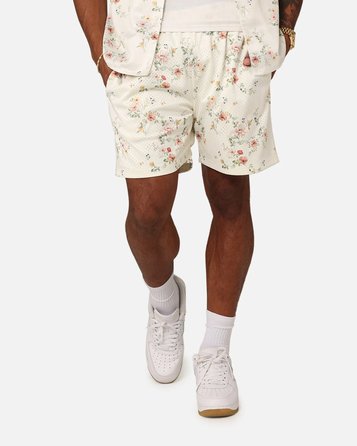 XXIII Anthony Mesh Shorts Cream/Red/White Biodegradable Material Option