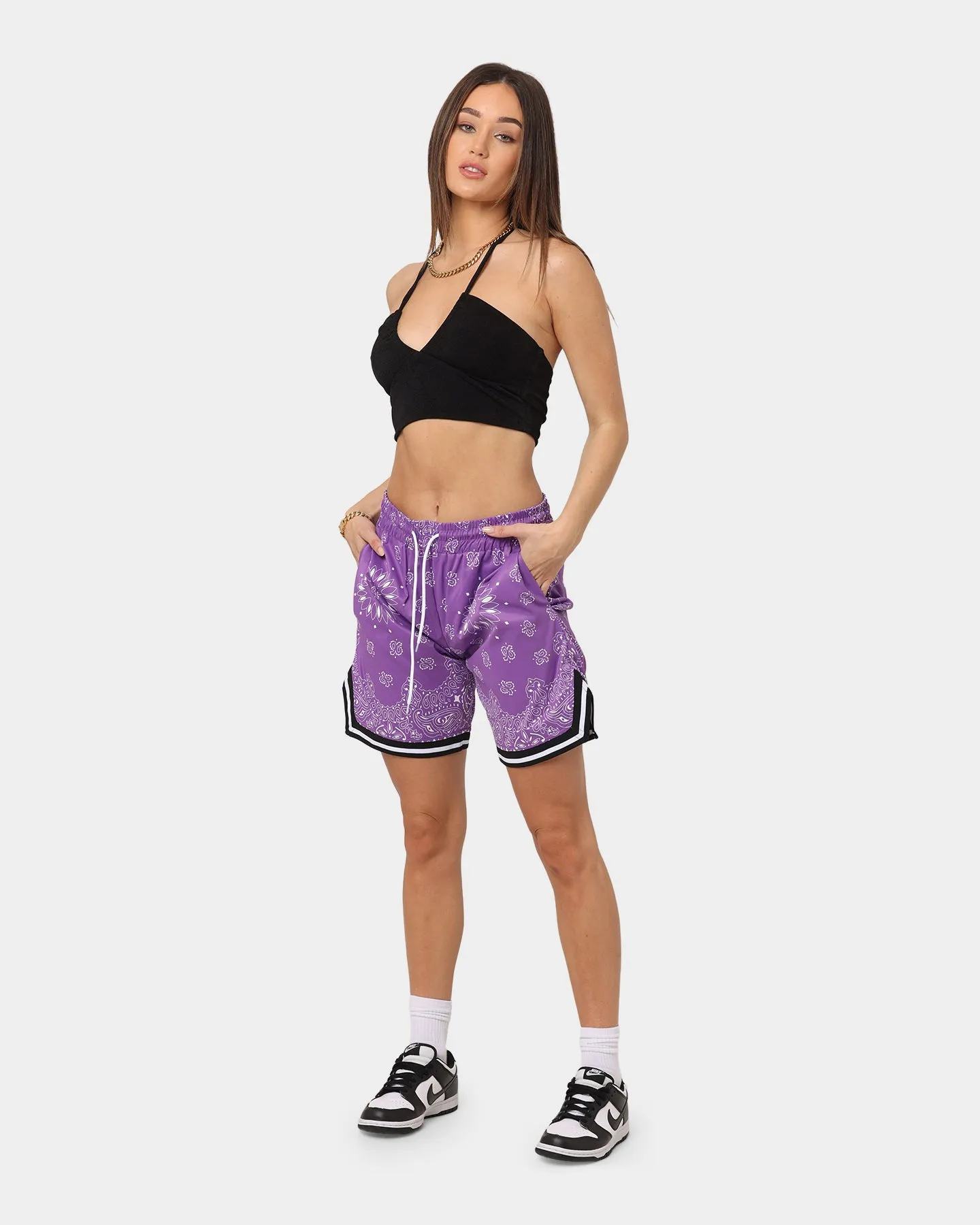XXIII Mike Paisley Basketball Shorts Purple regular size Stylish Design