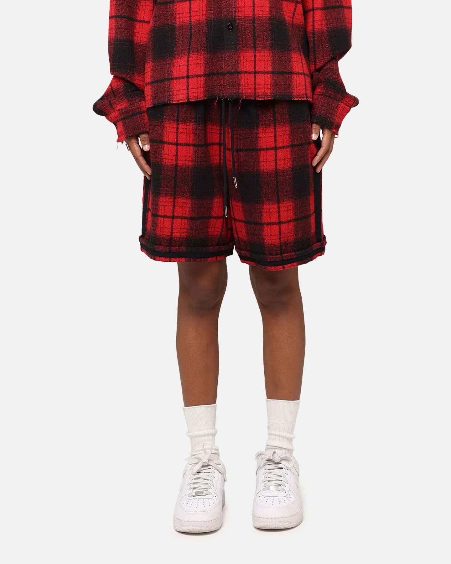 XXIII Plaid Ball Shorts Red Comfort Stretch Fit