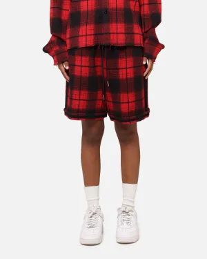 XXIII Plaid Ball Shorts Red Comfort Stretch Fit