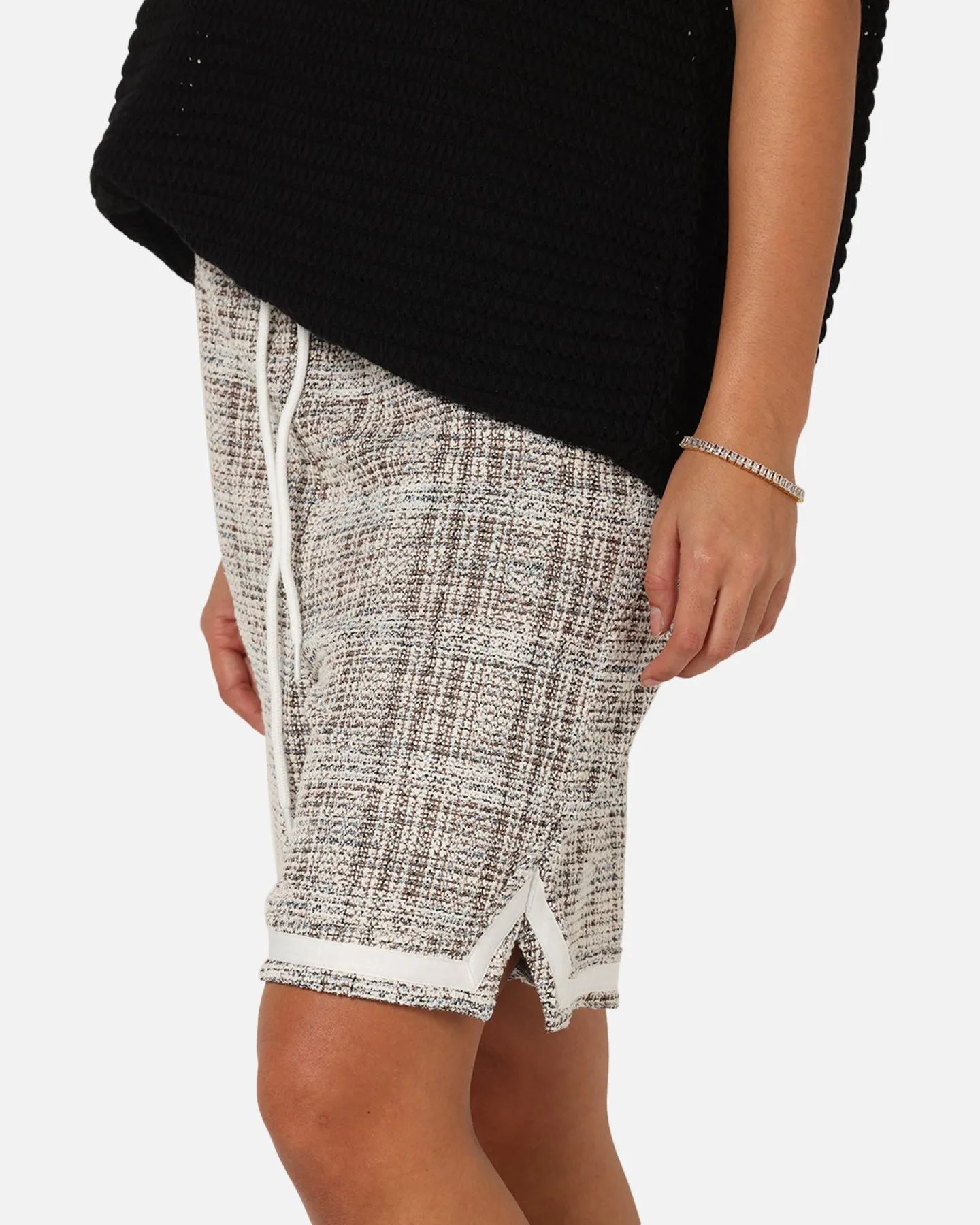 prom night XXIII Textured Ball Shorts Brown/Cream