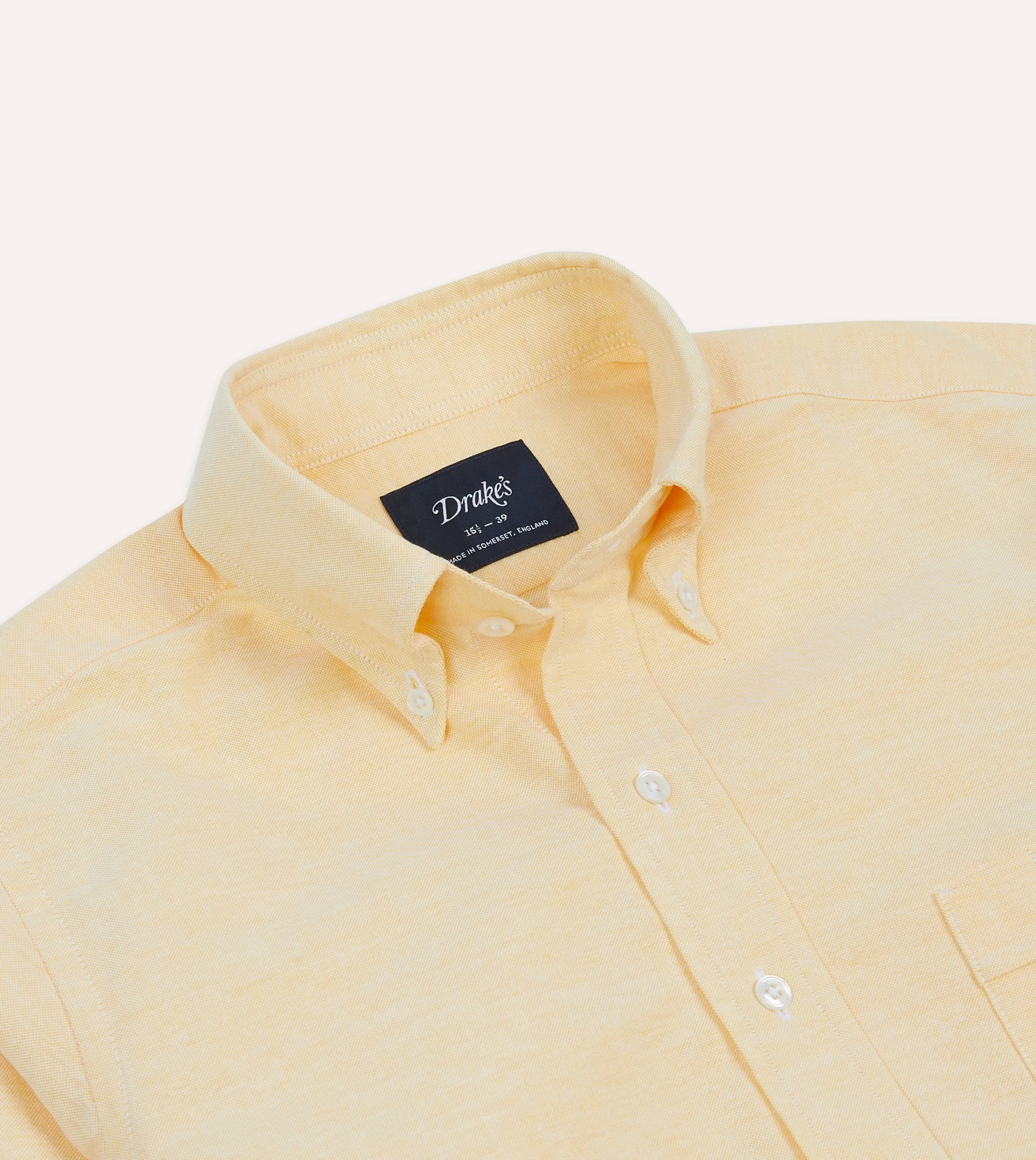 Party fun Functional Wearable Yellow Cotton Oxford Cloth Button-Down Shirt