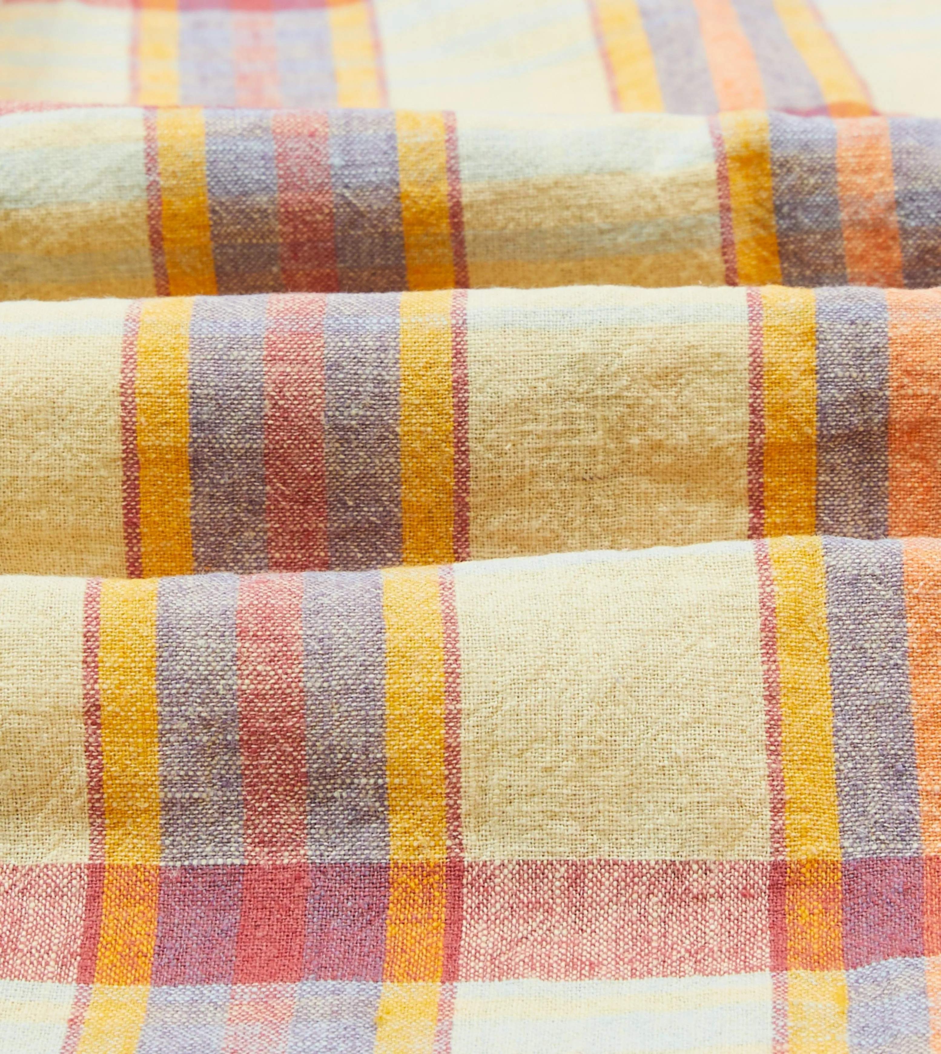 NonIrritatingTags Yellow and Red Madras Check Cotton-Linen Button-Down Shirt