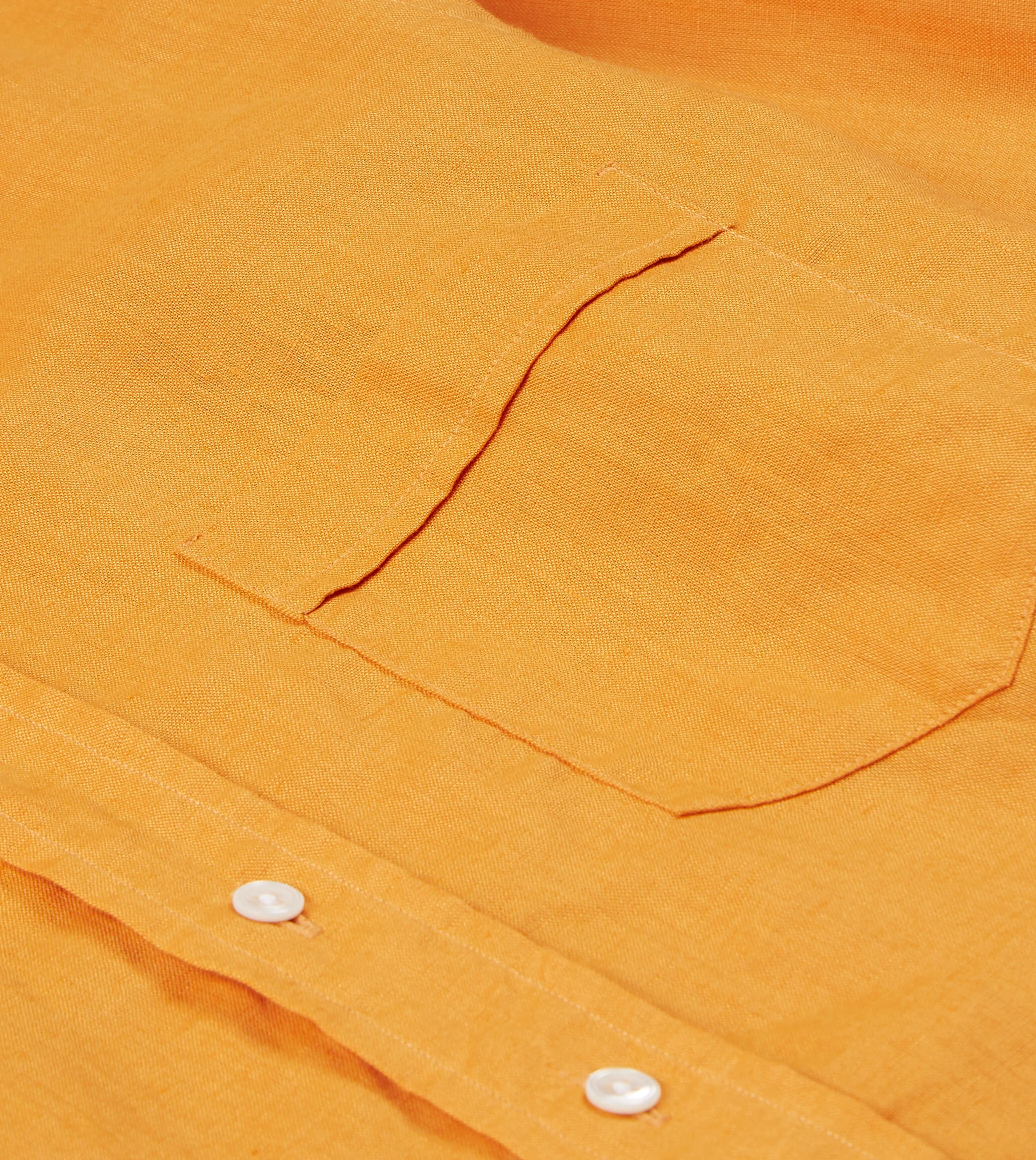 Airflow Ventilation Yellow Linen Spread Collar Shirt