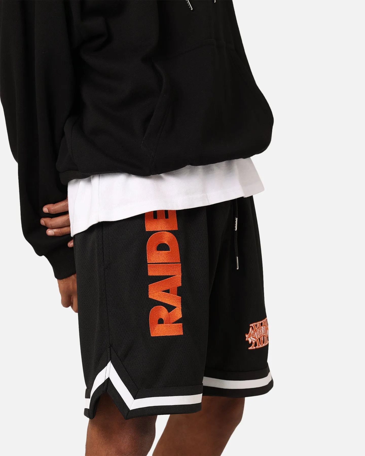 New Era Las Vegas Raiders 'Scary Nights' Mesh Shorts Black/Orange Clean Mood Everyday Comfort