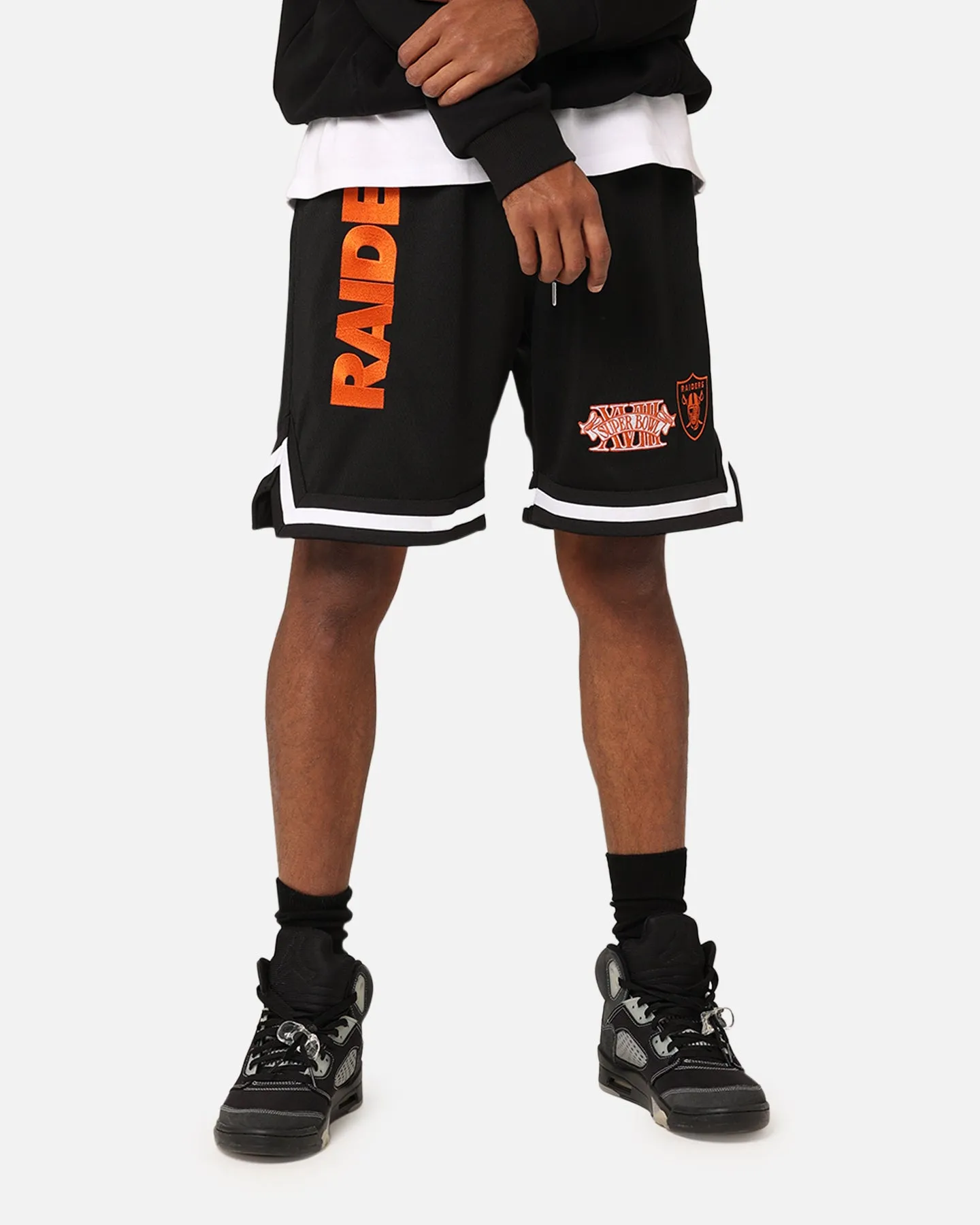 New Era Las Vegas Raiders 'Scary Nights' Mesh Shorts Black/Orange Hot Weather AntiOdorTreatment