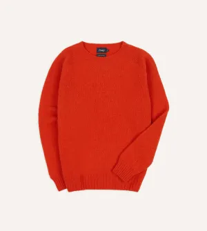 All Day Red Brushed Shetland Crew Neck Jumper