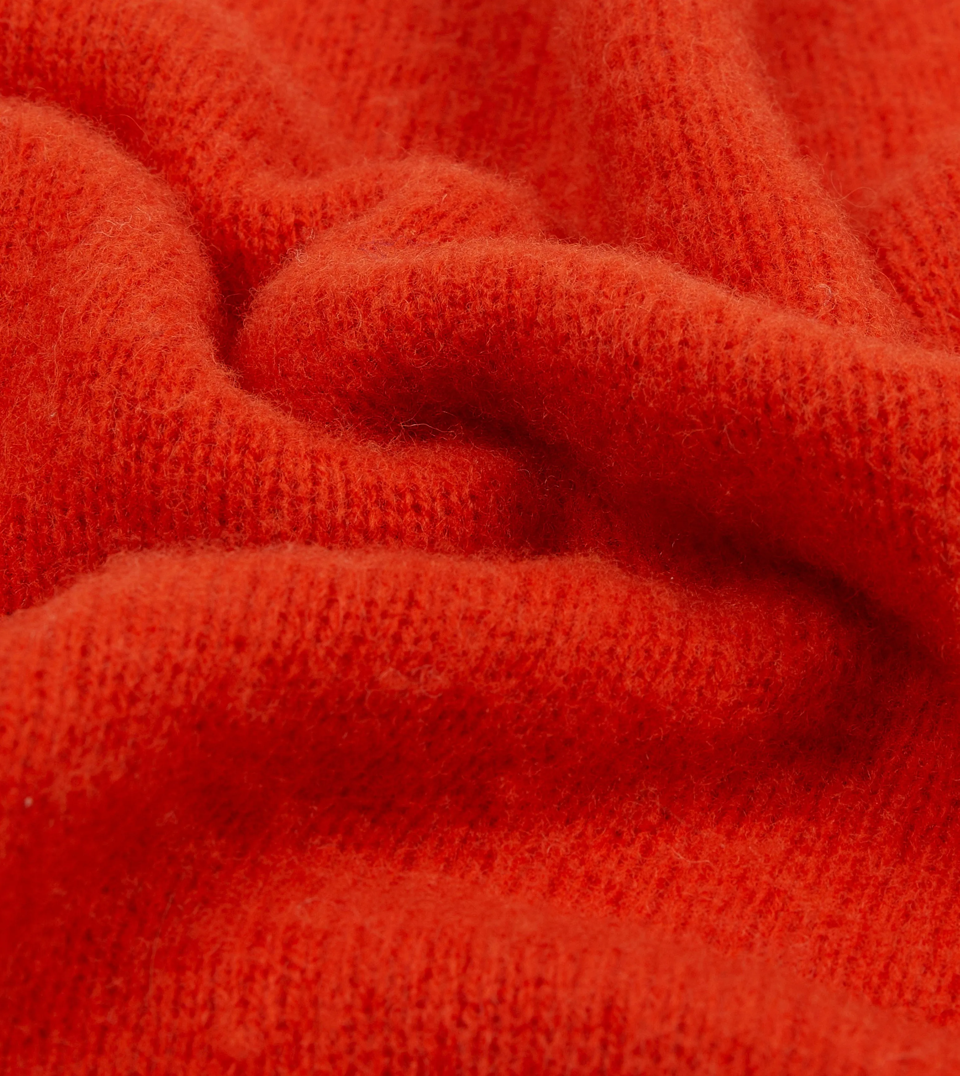 Hand Linked Seams Relaxed Warmth Red Brushed Shetland Crew Neck Jumper