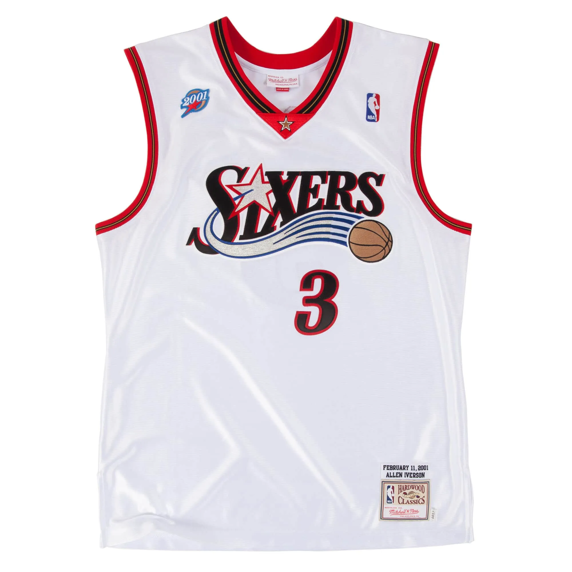 Reinforced Seams NBA AUTHENTIC JERSEY 76ERS 2001 ALLEN IVERSON