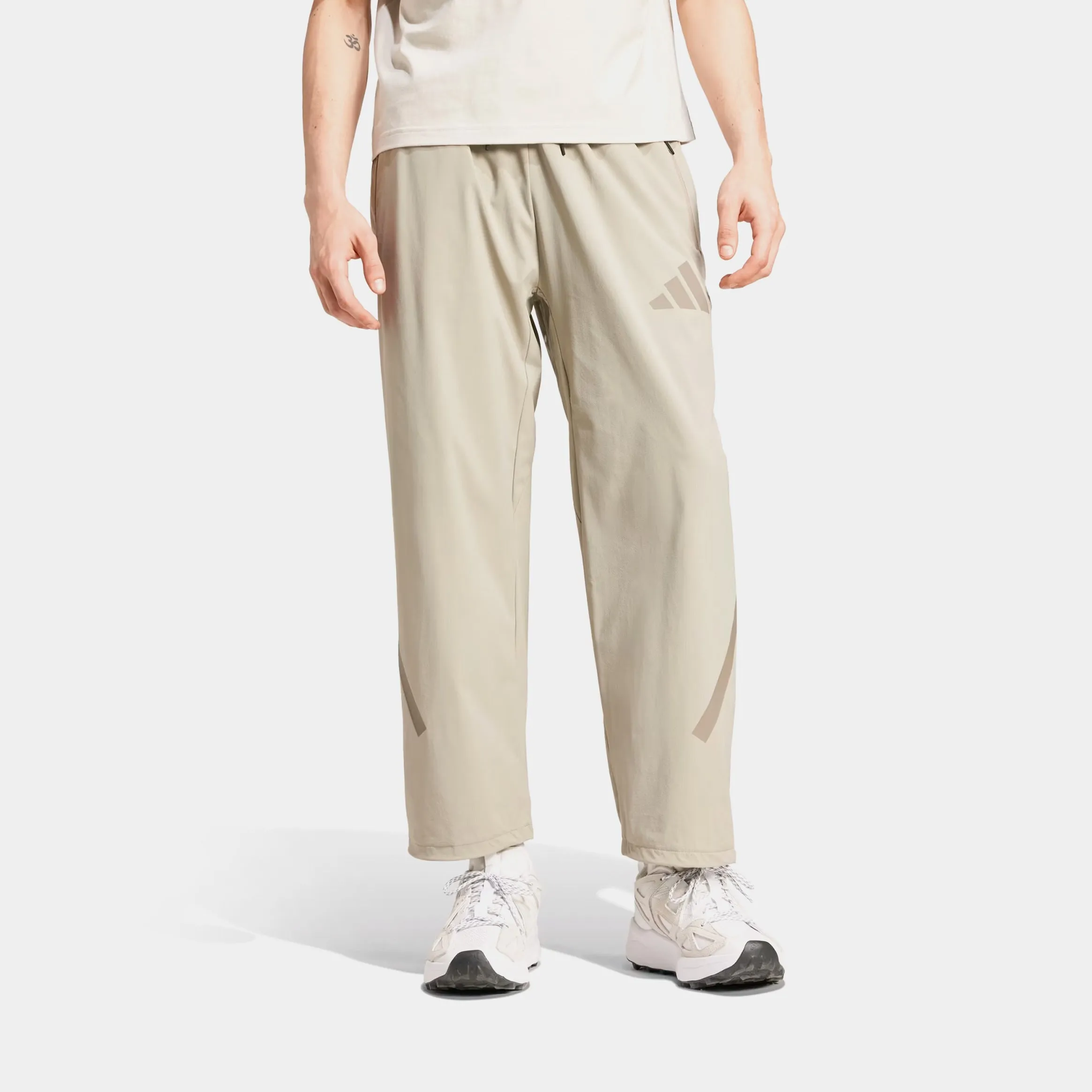 Sporty Vibe Z.N.E Open Hem Woven Mens Pants (Beige)